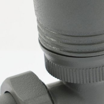 West Delta Corner TRV Thermostatic Radiator Valve and Lockshield - Gunboat Grey