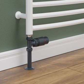 West Delta Straight TRV Thermostatic Radiator Valve and Lockshield - Anthracite