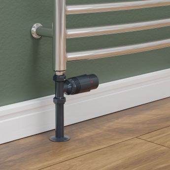 West Delta Straight TRV Thermostatic Radiator Valve and Lockshield - Anthracite