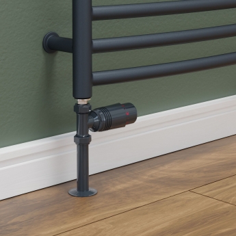 West Delta Straight TRV Thermostatic Radiator Valve and Lockshield - Anthracite