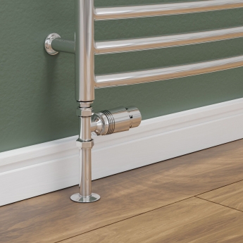 West Delta Straight TRV Thermostatic Radiator Valve and Lockshield - Chrome