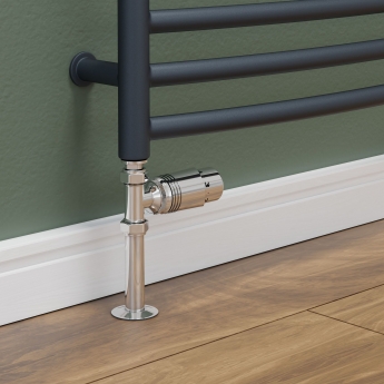 West Delta Straight TRV Thermostatic Radiator Valve and Lockshield - Chrome