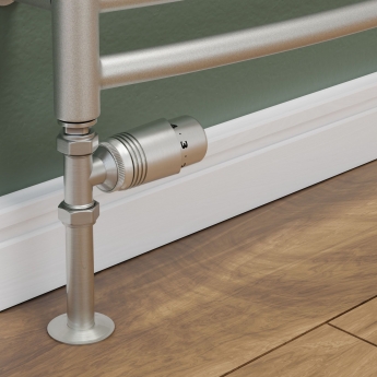 West Delta Straight TRV Thermostatic Radiator Valve and Lockshield - Satin Nickel