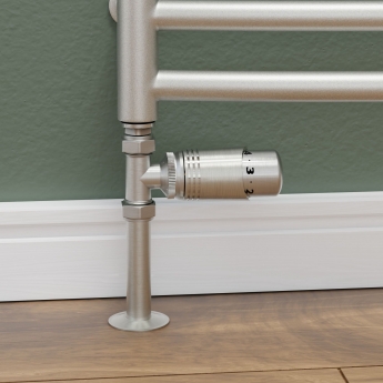 West Delta Straight TRV Thermostatic Radiator Valve and Lockshield - Satin Nickel