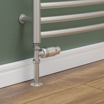 West Delta Straight TRV Thermostatic Radiator Valve and Lockshield - Satin Nickel
