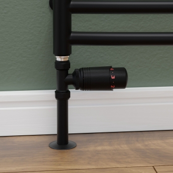 West Delta Straight TRV Thermostatic Radiator Valve and Lockshield - Textured Black