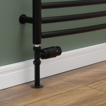 West Delta Straight TRV Thermostatic Radiator Valve and Lockshield - Textured Black