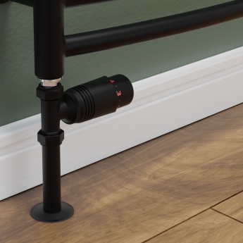 West Delta Straight TRV Thermostatic Radiator Valve and Lockshield - Textured Black