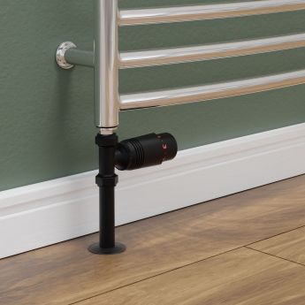 West Delta Straight TRV Thermostatic Radiator Valve and Lockshield - Textured Black
