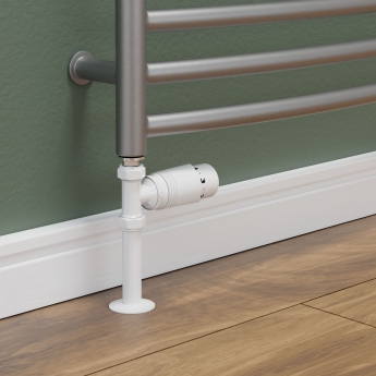 West Delta Straight TRV Thermostatic Radiator Valve and Lockshield - White