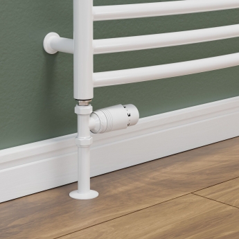 West Delta Straight TRV Thermostatic Radiator Valve and Lockshield - White