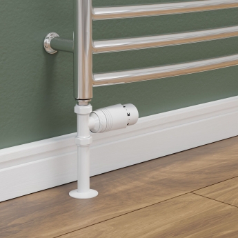 West Delta Straight TRV Thermostatic Radiator Valve and Lockshield - White