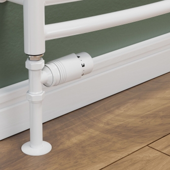 West Delta Straight TRV Thermostatic Radiator Valve and Lockshield - White