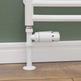 West Delta Straight TRV Thermostatic Radiator Valve and Lockshield - White