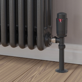 West Echo Angled TRV Thermostatic Radiator Valve and Lockshield - Anthracite