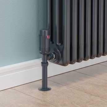 West Echo Angled TRV Thermostatic Radiator Valve and Lockshield - Anthracite