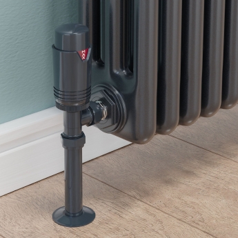 West Echo Angled TRV Thermostatic Radiator Valve and Lockshield - Anthracite