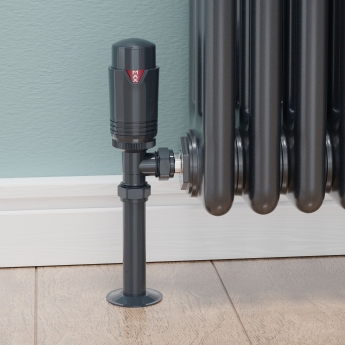 West Echo Angled TRV Thermostatic Radiator Valve and Lockshield - Anthracite