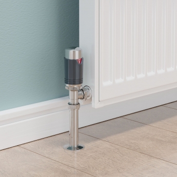 West Echo Angled TRV Thermostatic Radiator Valve and Lockshield - Chrome & Anthracite