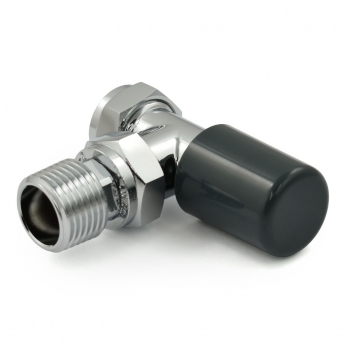 West Echo Angled TRV Thermostatic Radiator Valve and Lockshield - Chrome & Anthracite