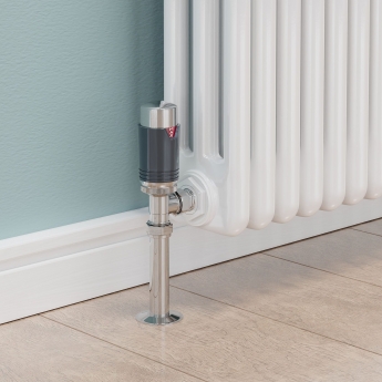 West Echo Angled TRV Thermostatic Radiator Valve and Lockshield - Chrome & Anthracite
