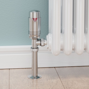 West Echo Angled TRV Thermostatic Radiator Valve and Lockshield - Chrome