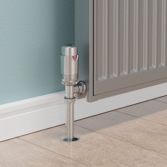 West Echo Angled TRV Thermostatic Radiator Valve and Lockshield - Chrome