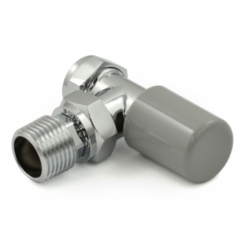 West Echo Angled TRV Thermostatic Radiator Valve and Lockshield - Chrome & Silver