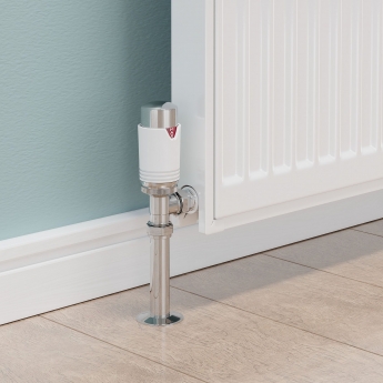 West Echo Angled TRV Thermostatic Radiator Valve and Lockshield - Chrome & White