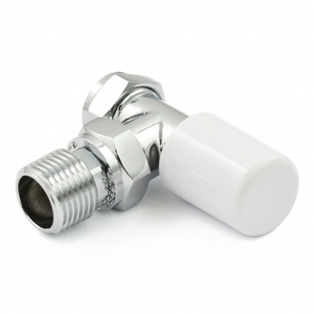 West Echo Angled TRV Thermostatic Radiator Valve and Lockshield - Chrome & White