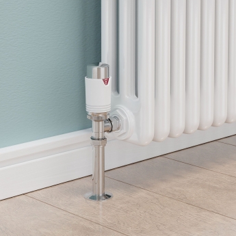West Echo Angled TRV Thermostatic Radiator Valve and Lockshield - Chrome & White