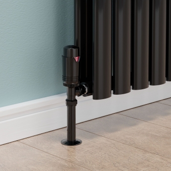 West Echo Angled TRV Thermostatic Radiator Valve and Lockshield - Black