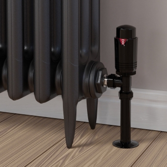 West Echo Angled TRV Thermostatic Radiator Valve and Lockshield - Black