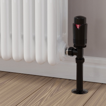 West Echo Angled TRV Thermostatic Radiator Valve and Lockshield - Black