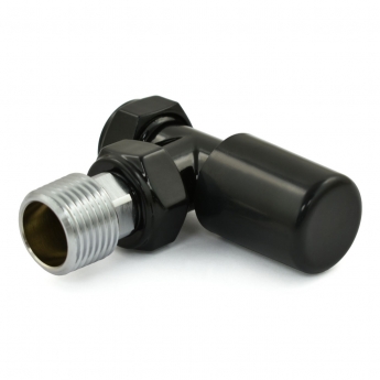 West Echo Angled TRV Thermostatic Radiator Valve and Lockshield - Black