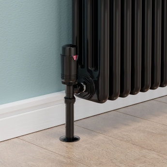 West Echo Angled TRV Thermostatic Radiator Valve and Lockshield - Black