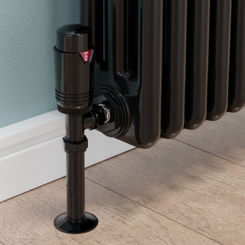 West Echo Angled TRV Thermostatic Radiator Valve and Lockshield - Black