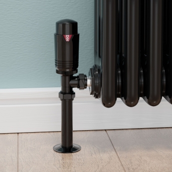 West Echo Angled TRV Thermostatic Radiator Valve and Lockshield - Black