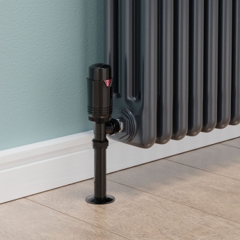 West Echo Angled TRV Thermostatic Radiator Valve and Lockshield - Black