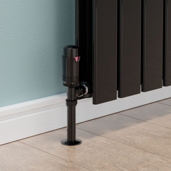 West Echo Angled TRV Thermostatic Radiator Valve and Lockshield - Black