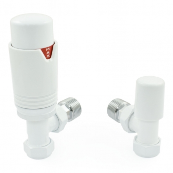 West Echo Angled TRV Thermostatic Radiator Valve and Lockshield - White