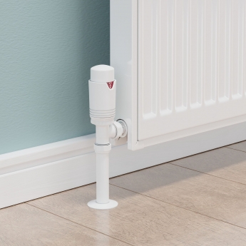 West Echo Angled TRV Thermostatic Radiator Valve and Lockshield - White