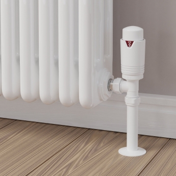 West Echo Angled TRV Thermostatic Radiator Valve and Lockshield - White