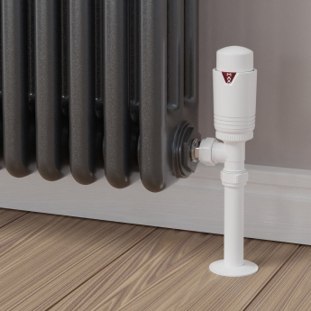 West Echo Angled TRV Thermostatic Radiator Valve and Lockshield - White