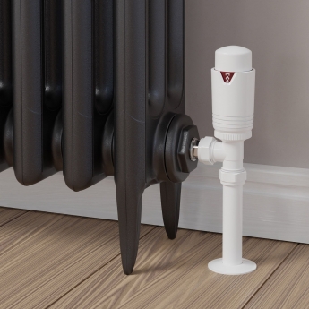 West Echo Angled TRV Thermostatic Radiator Valve and Lockshield - White