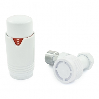 West Echo Angled TRV Thermostatic Radiator Valve and Lockshield - White