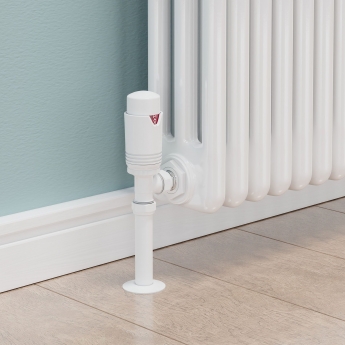 West Echo Angled TRV Thermostatic Radiator Valve and Lockshield - White