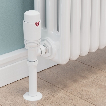 West Echo Angled TRV Thermostatic Radiator Valve and Lockshield - White