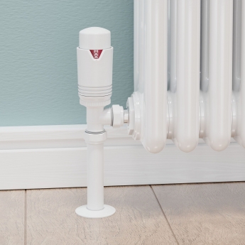 West Echo Angled TRV Thermostatic Radiator Valve and Lockshield - White