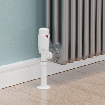 West Echo Angled TRV Thermostatic Radiator Valve and Lockshield - White